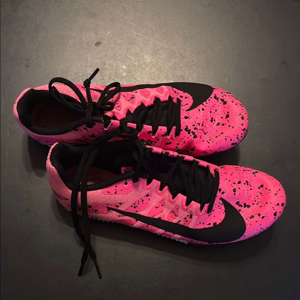 Pink and Black Nike Track Spikes